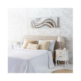 Lampada da tavolo Alexandra House Living Bianco Grigio Metallo Stoffa 220-240 V 25 x 46 x 25 cm