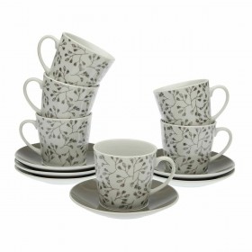 Set di Tazze e Piatti Versa Oxford Porcellana 9 x 14 x 14 cm 10,5 x 8 x 6 cm 14 x 14 x 2 cm (12 pcs)