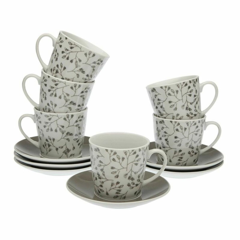 Set di Tazze e Piatti Versa Oxford Porcellana 9 x 14 x 14 cm 10,5 x 8 x 6 cm 14 x 14 x 2 cm (12 pcs)