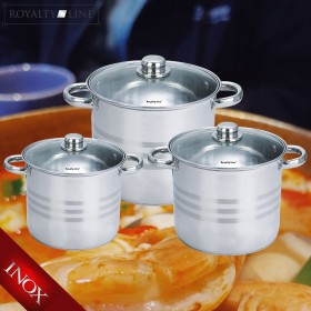 Pentola con Coperchio di Vetro Royalty Line SP1  6 Pezzi