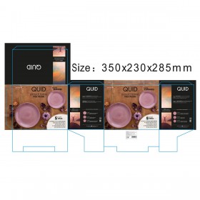Servizio di Piatti Quid Vita Peoni Rosa Ceramica 18 Pezzi
