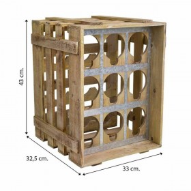 Portabottiglie Alexandra House Living Naturale Legno di abete 32 x 43 x 33 cm 9 bottiglie Scatola