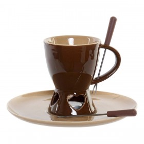 Set per Fonduta DKD Home Decor 8424001655045 Porcellana Marrone
