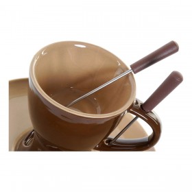 Set per Fonduta DKD Home Decor 8424001655045 Porcellana Marrone