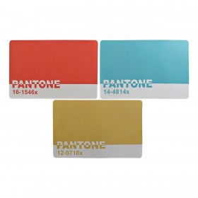 Tovaglietta Singola DKD Home Decor Pantone Azzurro Rosso Dorato Gomma 43,5 x 28,5 x 0,5 cm 3 Pezzi