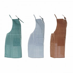Grembiule con Tasca DKD Home Decor Marrone Turchese Poliestere Cotone Verde Blu cielo (70 x 0.5 x 80 cm) (3 pcs)