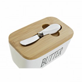 Portaburro DKD Home Decor Bambù Porcellana 16,5 x 10 x 8 cm