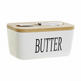 Portaburro DKD Home Decor Bambù Porcellana 16,5 x 10 x 8 cm