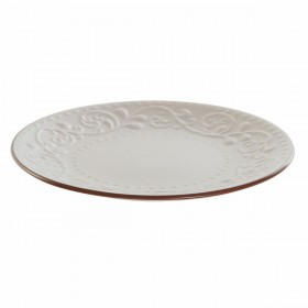 Piatto Piano DKD Home Decor Beige Marrone Gres (21 x 21 x 2.5 cm)