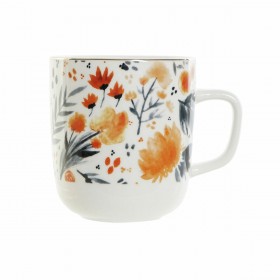 Tazza DKD Home Decor Porcellana Azzurro Arancio (380 ml) (12 x 8,5 x 9,5 cm)