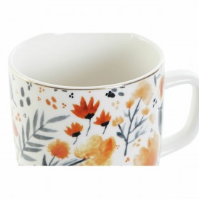 Tazza DKD Home Decor Porcellana Azzurro Arancio (380 ml) (12 x 8,5 x 9,5 cm)