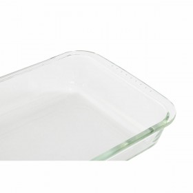 Vassoio da Forno DKD Home Decor Trasparente Vetro Borosilicato (35 x 21.5 x 6 cm)