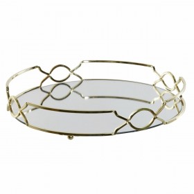 Vassoio per aperitivi DKD Home Decor Specchio Metallo (30 x 30 x 5 cm)
