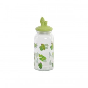 Barattolo DKD Home Decor Ceramica Cristallo Cactus PE Boho (1400 ml) (10,5 x 28 cm)