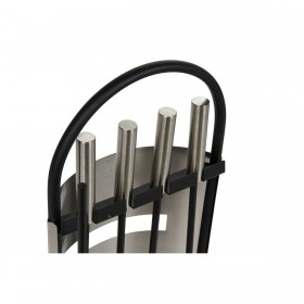Utensili da Camino DKD Home Decor Argentato Acciaio 23 x 15 x 66 cm (4 Pezzi)