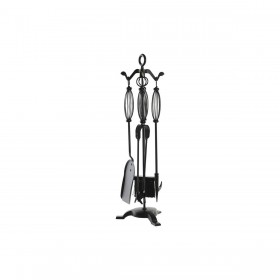 Utensili da Camino DKD Home Decor Nero Ghisa (21,5 x 21,5 x 66 cm)