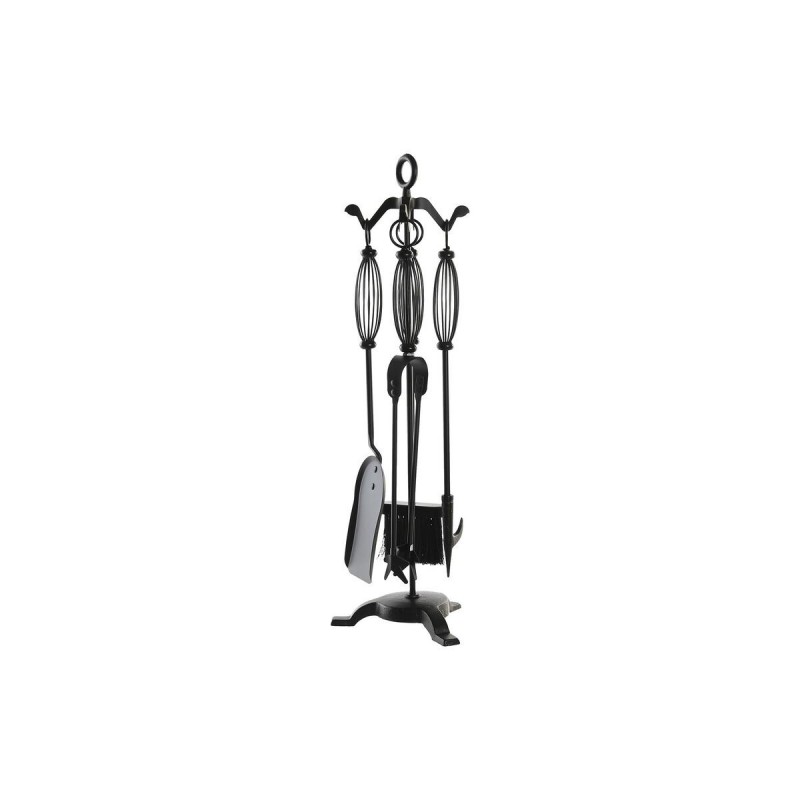 Utensili da Camino DKD Home Decor Nero Ghisa (21,5 x 21,5 x 66 cm)