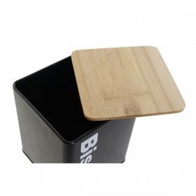 Barattolo in Metallo DKD Home Decor Nero Bambù Loft
