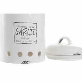 Barattolo DKD Home Decor 17,7 x 17,7 x 26 cm Bianco Dolomite Aglio