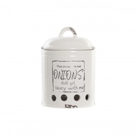 Barattolo DKD Home Decor Bianco Dolomite Cipolla
