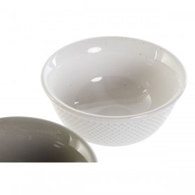Ciotola DKD Home Decor Bianco Grigio Porcellana Vintage 12,5 x 12,5 x 6,5 cm 2 Pezzi