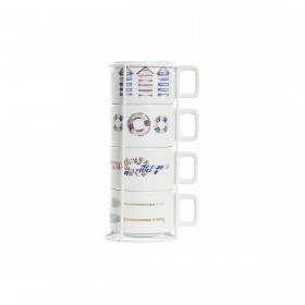Tazza DKD Home Decor Azzurro Multicolore Metallo Dolomite 260 ml