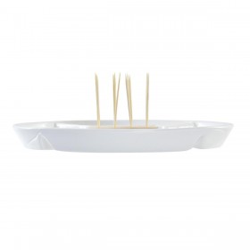Vassoio per aperitivi DKD Home Decor Azzurro Naturale Bambù Gres Mediterraneo 23,5 x 23,5 x 7 cm