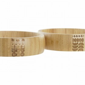 Insalatiera DKD Home Decor Naturale Bambù 20 x 20 x 5 cm