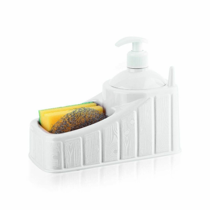 Dispenser di Sapone 2 in 1 per Lavandino Privilege Plastica Bianco 24 Unità