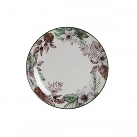 Piatto Piano DKD Home Decor Fiori Porcellana (27 x 27 x 2 cm)