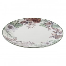 Piatto Piano DKD Home Decor Fiori Porcellana (27 x 27 x 2 cm)