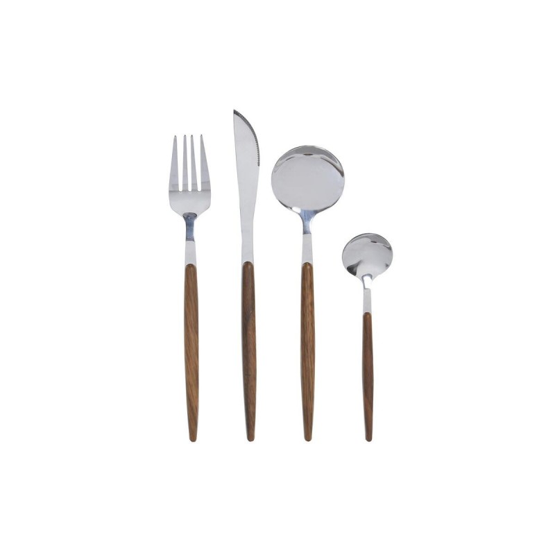Posate DKD Home Decor Argentato Naturale Acciaio inossidabile (3 x 2 x 21 cm)