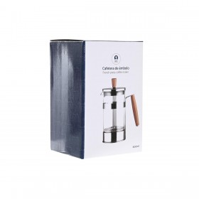 Caffettiera a Stantuffo DKD Home Decor Naturale Argentato Acciaio inossidabile Vetro Borosilicato (16 x 9 x 18,5 cm) (600 ml)