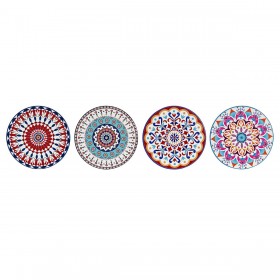 Sottobicchieri DKD Home Decor Mandala 4 Unità (10,8 x 10,8 x 0,7 cm)