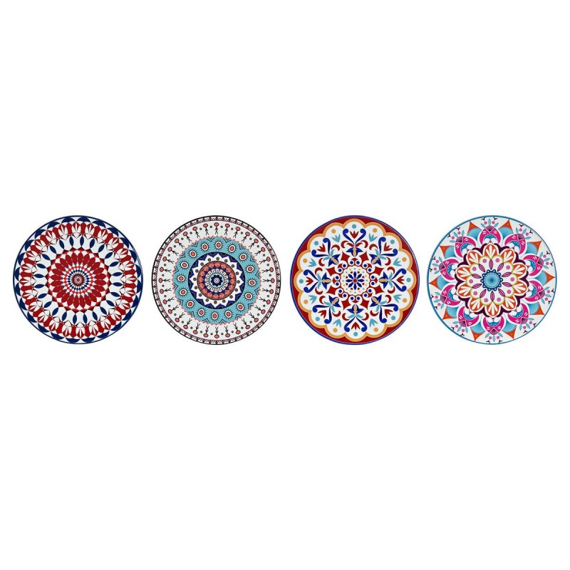 Sottobicchieri DKD Home Decor Mandala 4 Unità (10,8 x 10,8 x 0,7 cm)