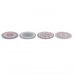 Sottobicchieri DKD Home Decor Mandala 4 Unità (10,8 x 10,8 x 0,7 cm)