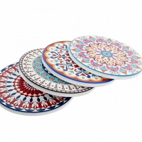 Sottobicchieri DKD Home Decor Mandala 4 Unità (10,8 x 10,8 x 0,7 cm)