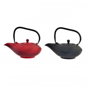 Teiera DKD Home Decor Rosso Nero Ghisa (1000 ml) (2 Unità)