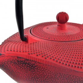 Teiera DKD Home Decor Rosso Nero Ghisa (1000 ml) (2 Unità)
