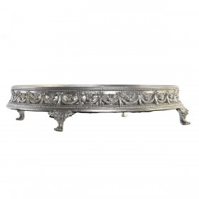 Vassoio per aperitivi DKD Home Decor 38,5 x 38,5 x 8 cm Specchio Argentato Dorato Resina Neoclassico (2 Unità)