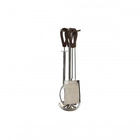 Utensili da Camino DKD Home Decor Acciaio inossidabile Alluminio (15 x 15 x 62 cm)