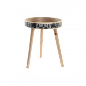 Vassoio DKD Home Decor Nero Naturale Legno 41 x 41 x 50 cm