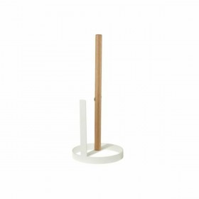 Portarotolo di Carta da Cucina DKD Home Decor 13 x 13 x 31,5 cm Naturale Metallo Bianco Pino