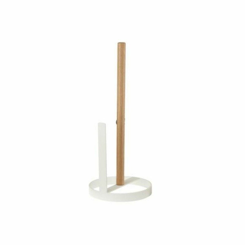 Portarotolo di Carta da Cucina DKD Home Decor 13 x 13 x 31,5 cm Naturale Metallo Bianco Pino