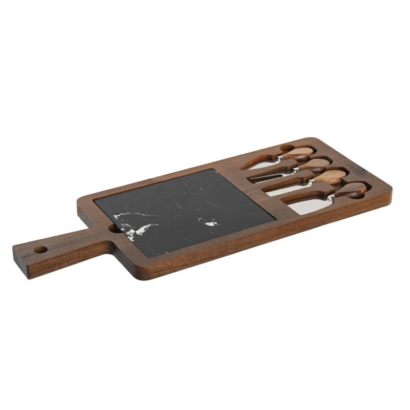 Tagliere per Formaggi DKD Home Decor Nero Marrone Marmo Acacia (49 x 19 x 2 cm)