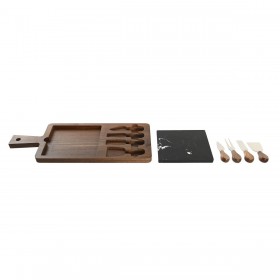 Tagliere per Formaggi DKD Home Decor Nero Marrone Marmo Acacia (49 x 19 x 2 cm)