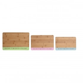 Tagliere DKD Home Decor Azzurro Verde Rosa Bambù 33,5 x 22,4 x 1,2 cm