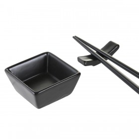 Set per Sushi DKD Home Decor Naturale Nero Bambù Gres Orientale