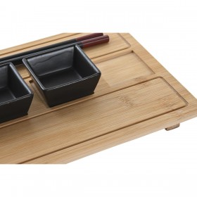 Set per Sushi DKD Home Decor Naturale Nero Bambù Gres Orientale