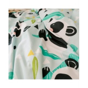 Set di copripiumino HappyFriday Moshi Moshi Panda Garden Blue Azzurro Singolo 2 Pezzi